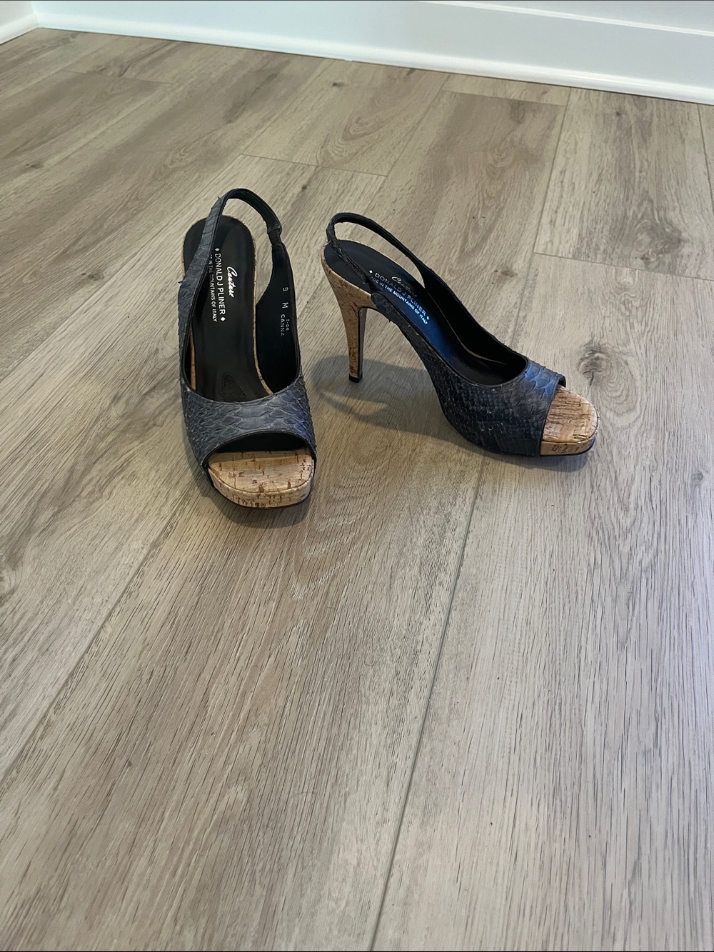 Donald J. Pliner Canna Chambray Reptile-Embossed Slingback | Women’s 9 | NWOT